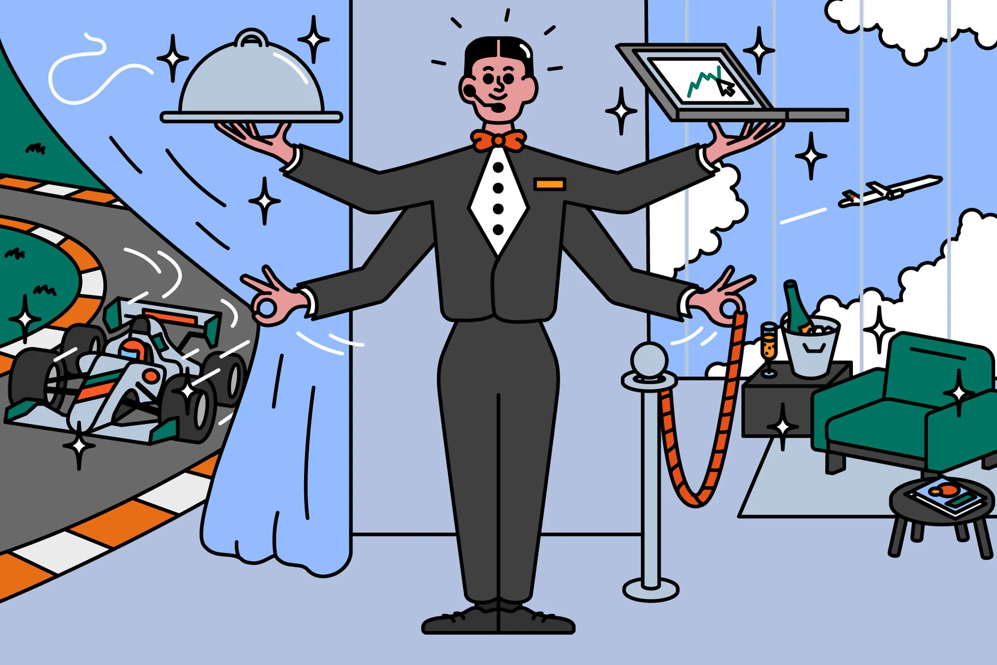 For Bloomberg Businessweek, Arnaud Aubry Uses Symmetry to Show Fintech Serving Everything at Once